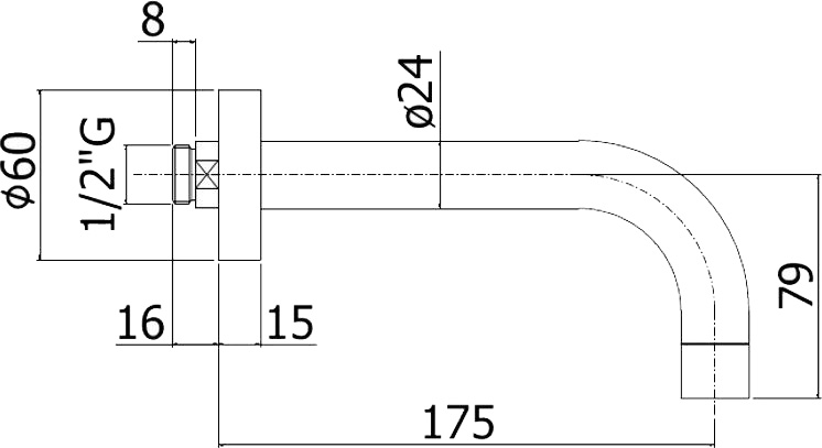 Излив для ванны Paffoni Light ZBOC041CR 17.5 см, хром