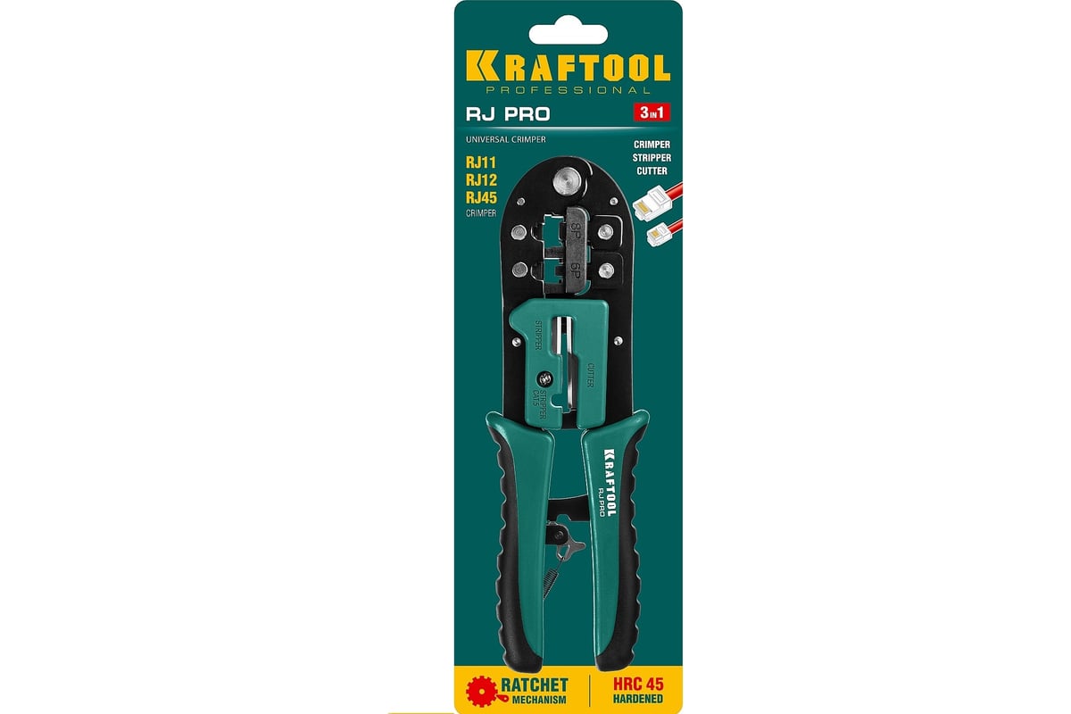 Универсальный кримпер Kraftool RJ-Pro RJ45, RJ11/RJ12 22698