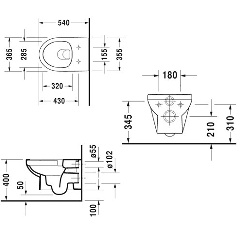 Подвесной унитаз Duravit Durastyle Basic Rimless (с крышкой SoftClose) 45620900A1