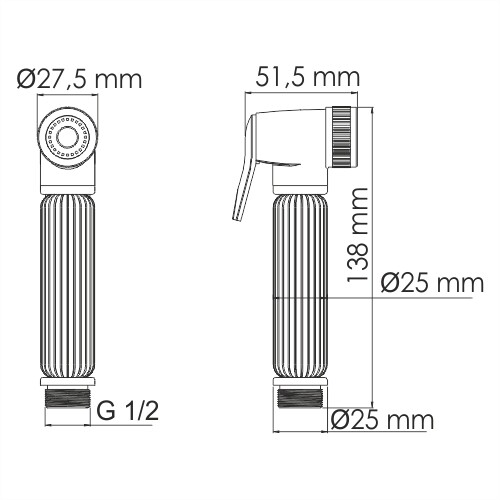 Гигиенический душ WasserKRAFT A139, светлая бронза