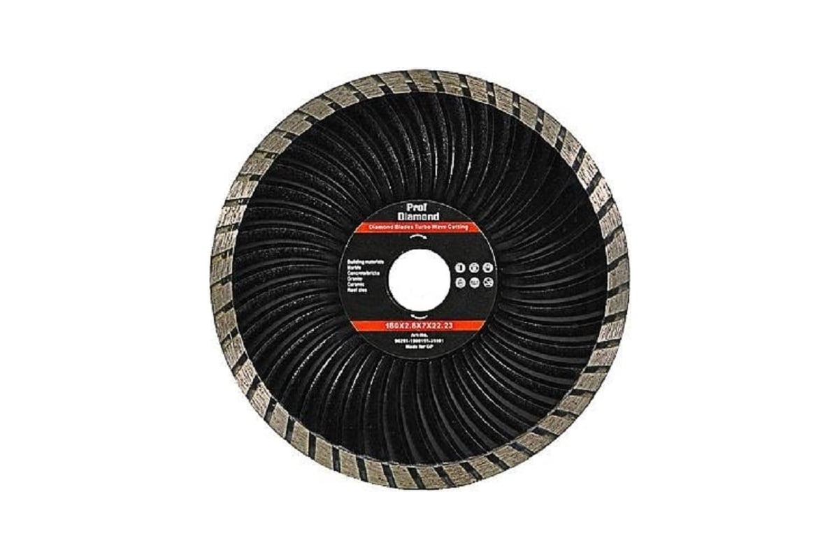 Диск алмазный отрезной сплошной турбо-волна по бетону и камню Prof Diamond 180x22.2/7x2.8мм TORGWIN S83230