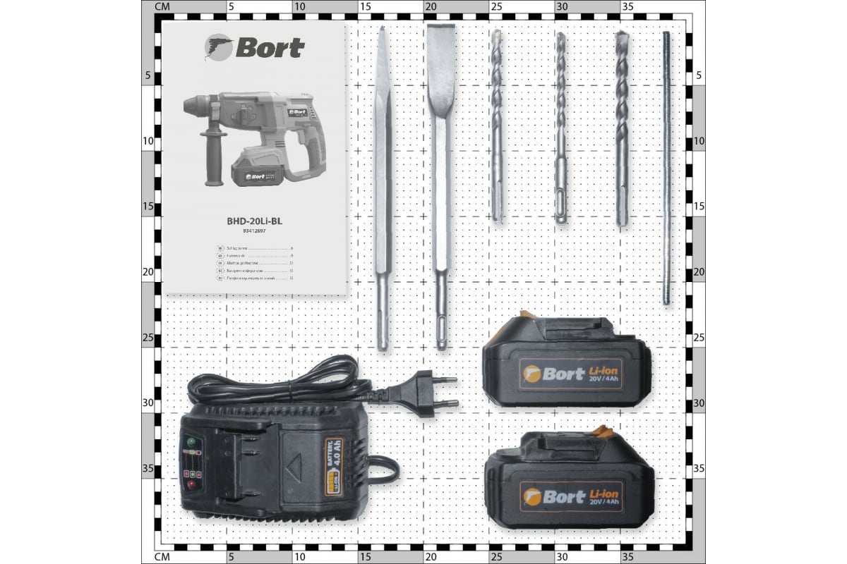 Аккумуляторный перфоратор Bort BHD-20Li-BL 93412697