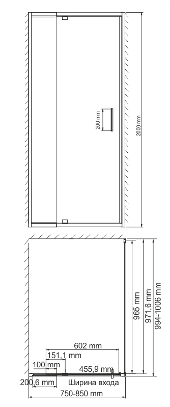 Душевой уголок WasserKRAFT Berkel 48P29 80x100