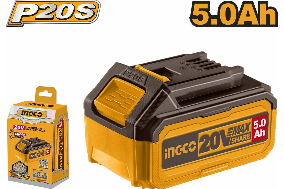Аккумуляторная батарея Ingco INDUSTRIAL Li-ion 5.0 Ач FBLI20031