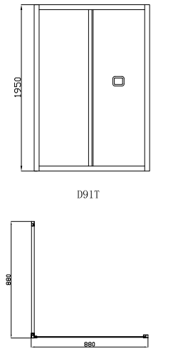 Душевая дверь Cerutti Bella D91T 90x195 прозрачная, хром