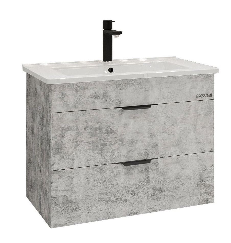 Мебель для ванной Grossman Кросс 65 см бетон