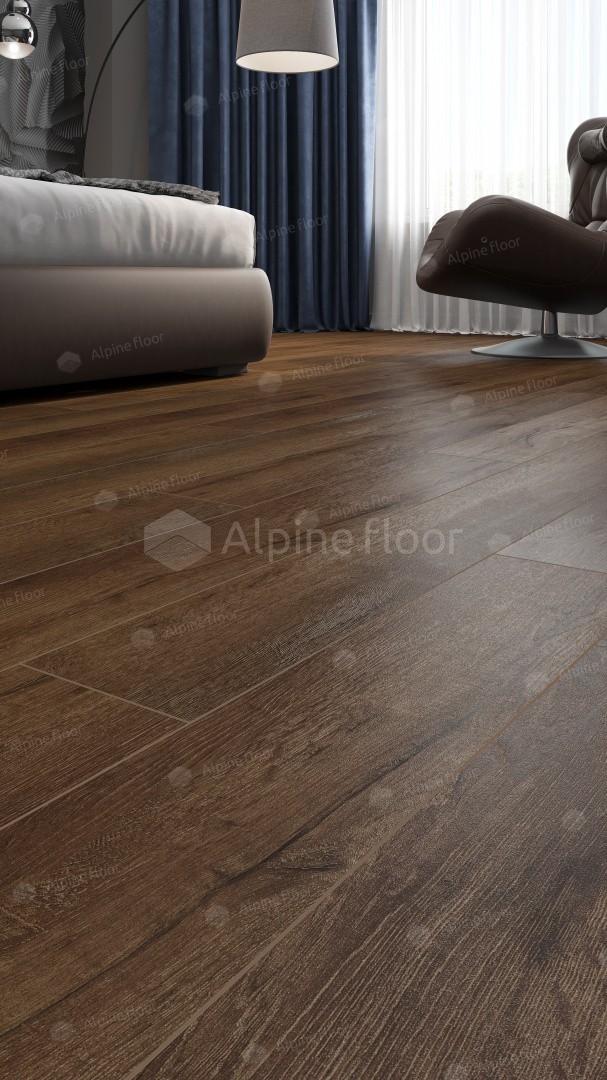 SPC ламинат Alpine Floor Premium XL Дуб Шоколадный 1220x183x8 мм, ECO 7-18 ABA New