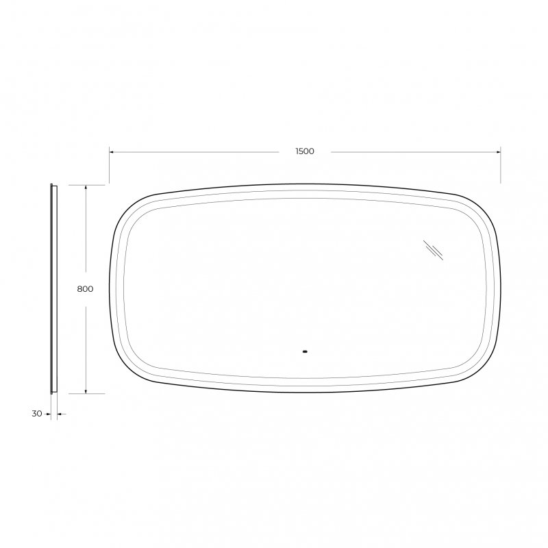 Зеркало Cezares Molveno 150x80 см с подсветкой, датчиком движения CZR-SPC-MOLVENO-1500-800-MOV