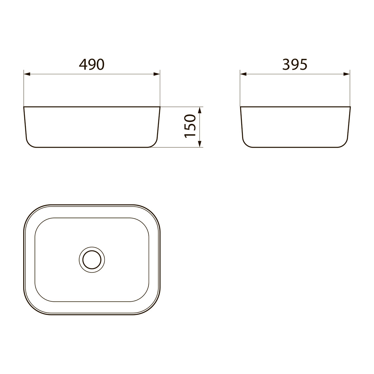 Раковина Point Афина PN43041 49 см белый