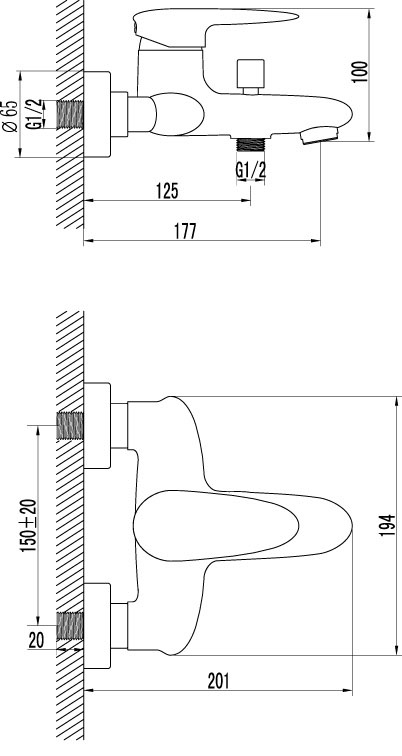 Смеситель для ванны Lemark Status LM4402C