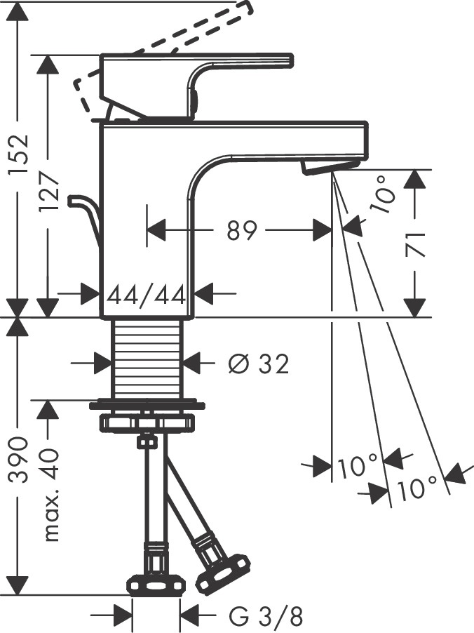 Смеситель для раковины Hansgrohe Vernis Shape 71567670, черный матовый