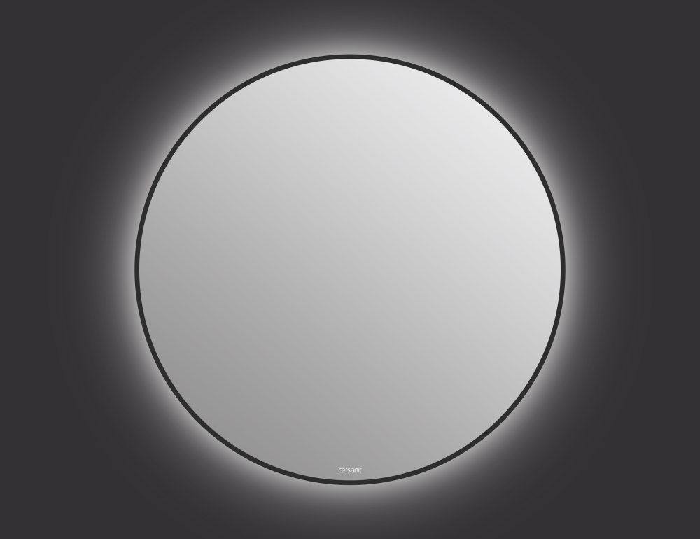 Зеркало Cersanit Eclipse Smart 100x100 см с подсветкой, черный A64149