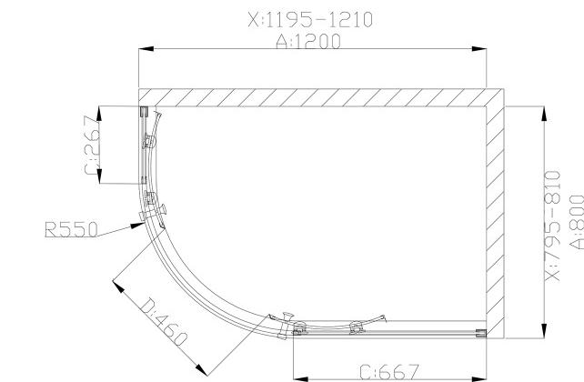 Поддон для душа Grossman Pragma PR-120R 120x80 асимметричный, правый