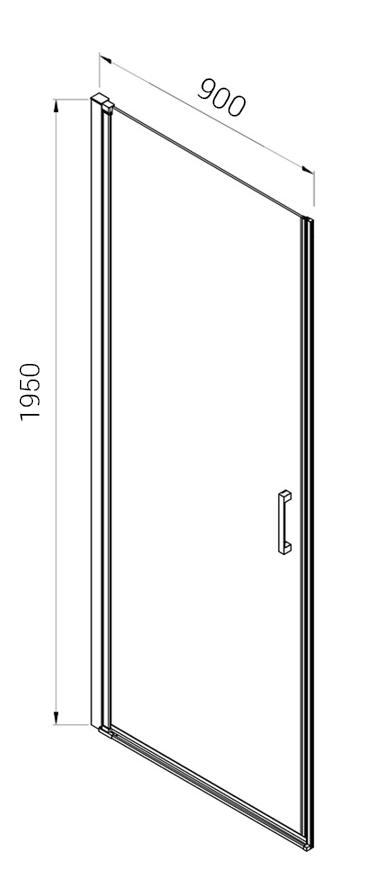 Душевая дверь Vincea Alpha VDP-3AL900CLGM 90x195 вороненая сталь, прозрачная