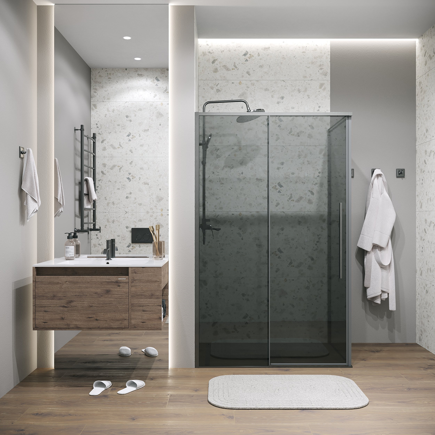 Душевой уголок Grossman Galaxy 120.K33.01.1490.42.10 140x90 тонированный, графит сатин
