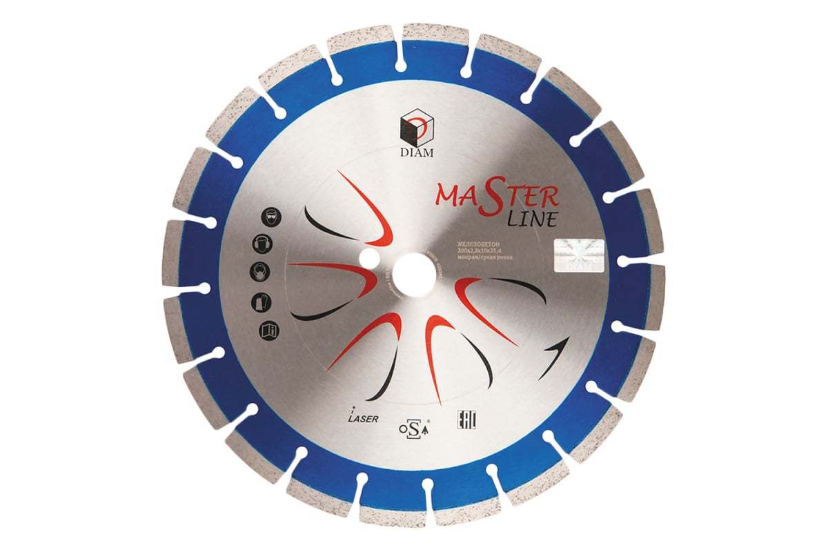 Круг алмазный сегментный 1A1RSS Master Line (300х25.4 мм) по железобетону Diam 502
