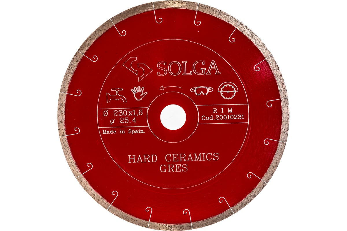 Диск алмазный сплошной (230х25,4 мм) HARD CERAMICS Solga Diamant 20010231