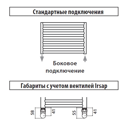 Полотенцесушитель водяной Irsap Bella BEP053B50IR01NNN01 55x95