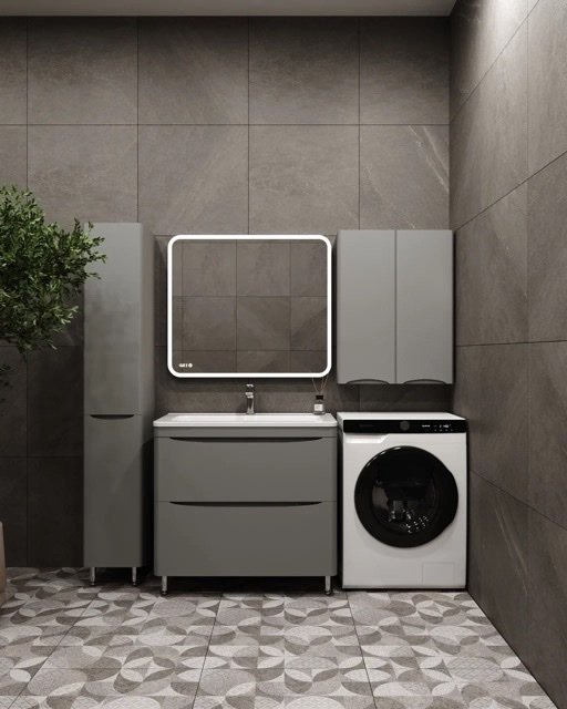 Шкаф подвесной Style Line Бергамо мини Люкс Plus 60 см, серый антискрейч СС-00002358