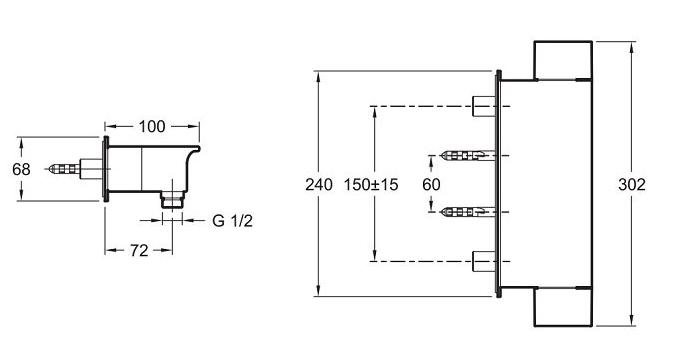 Смеситель для душа Jacob Delafon Stance E9102-CP