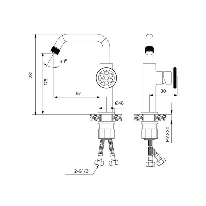 Смеситель для раковины Iddis Grange GRABLR0i01 черный матовый