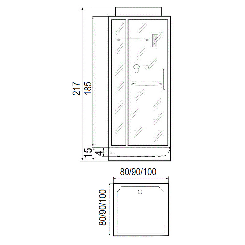 Душевая кабина River Tana 90x90 белый, прозрачное