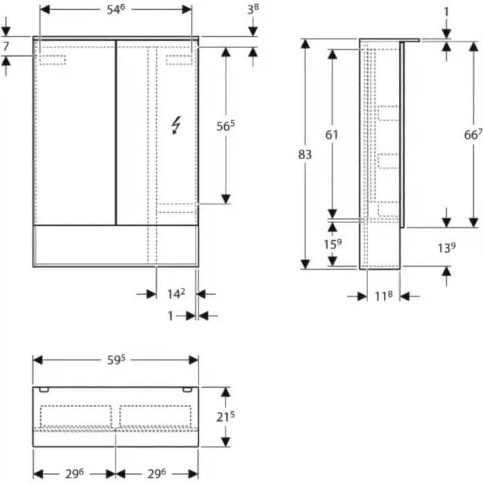 Мебель для ванной Geberit Acanto 59.5 см белый