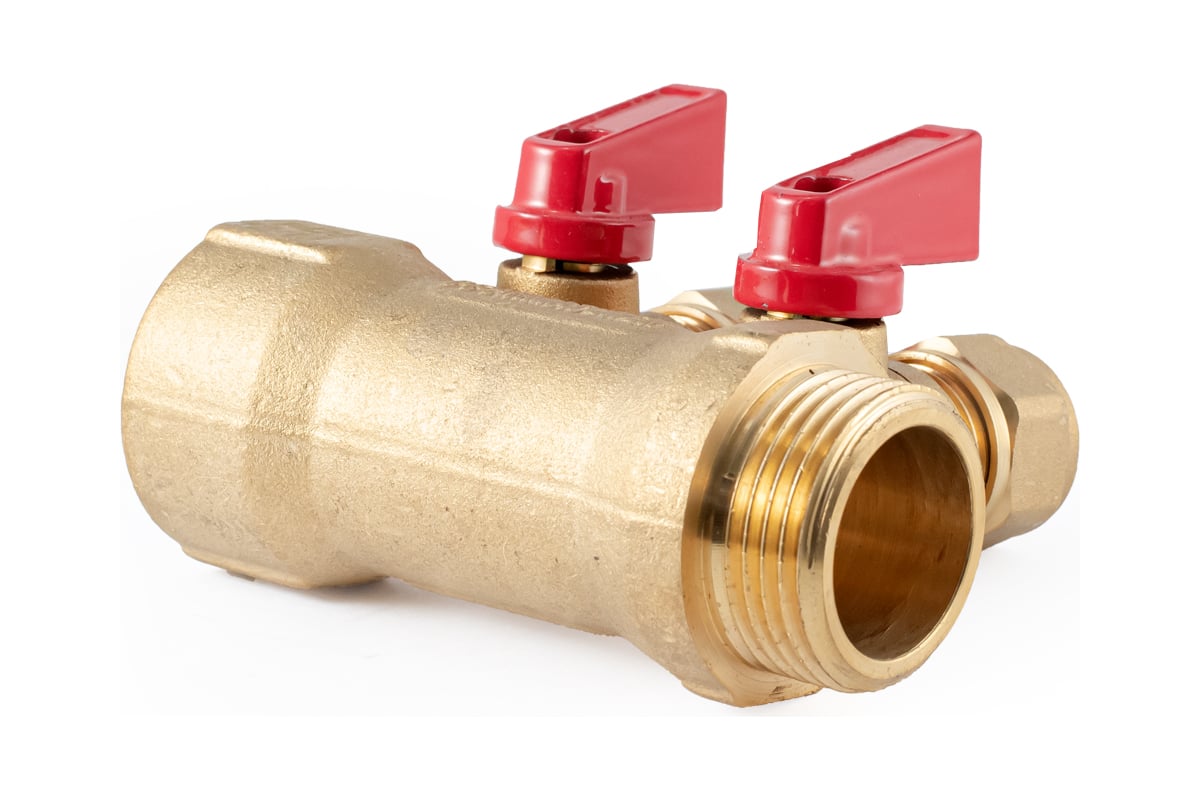 Коллектор с шаровыми кранами PROFACTOR в/н 1" х 2 вых 16 цанга PF MVP 267.2