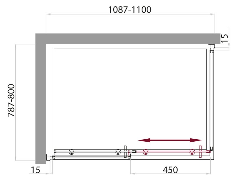 Душевой уголок BelBagno UNO-AH-1-110/80-P-Cr 110x80 рифленый