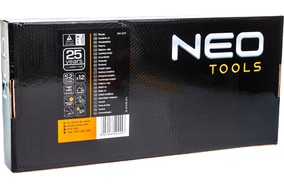 Набор отверток, 12 шт. PZ, TX Neo Tools 84-247