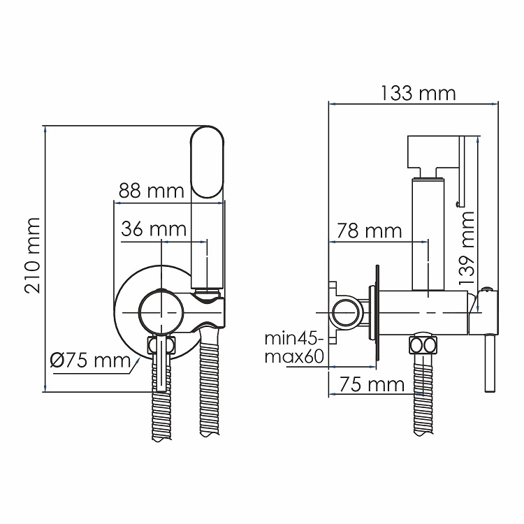 Смеситель WasserKRAFT A70138 с гигиеническим душем, хром