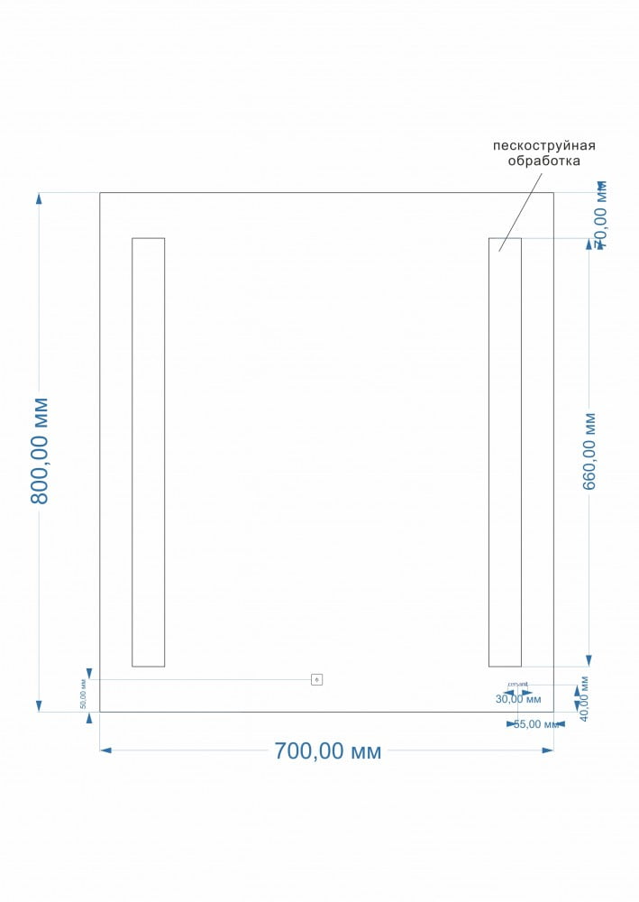 Зеркало Cersanit Base 70x80 см