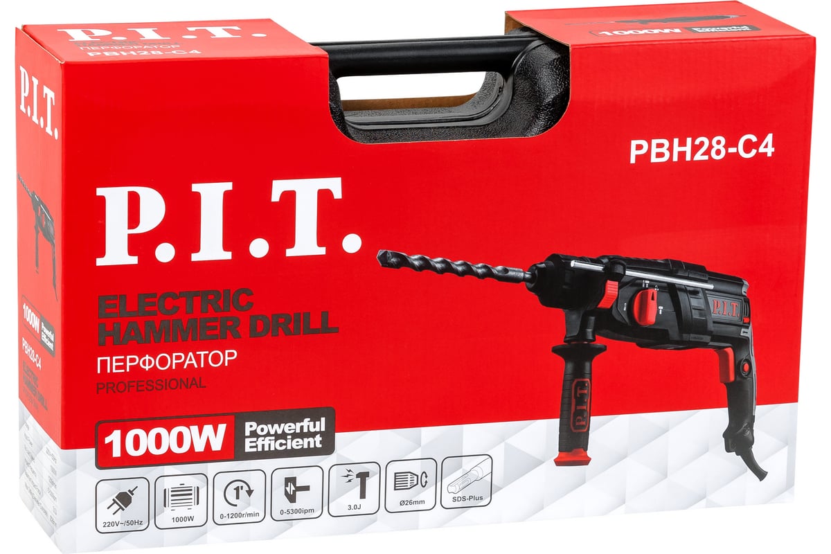 Перфоратор P.I.T. 1000Вт, 3дж, SDS+ PBH28-C4