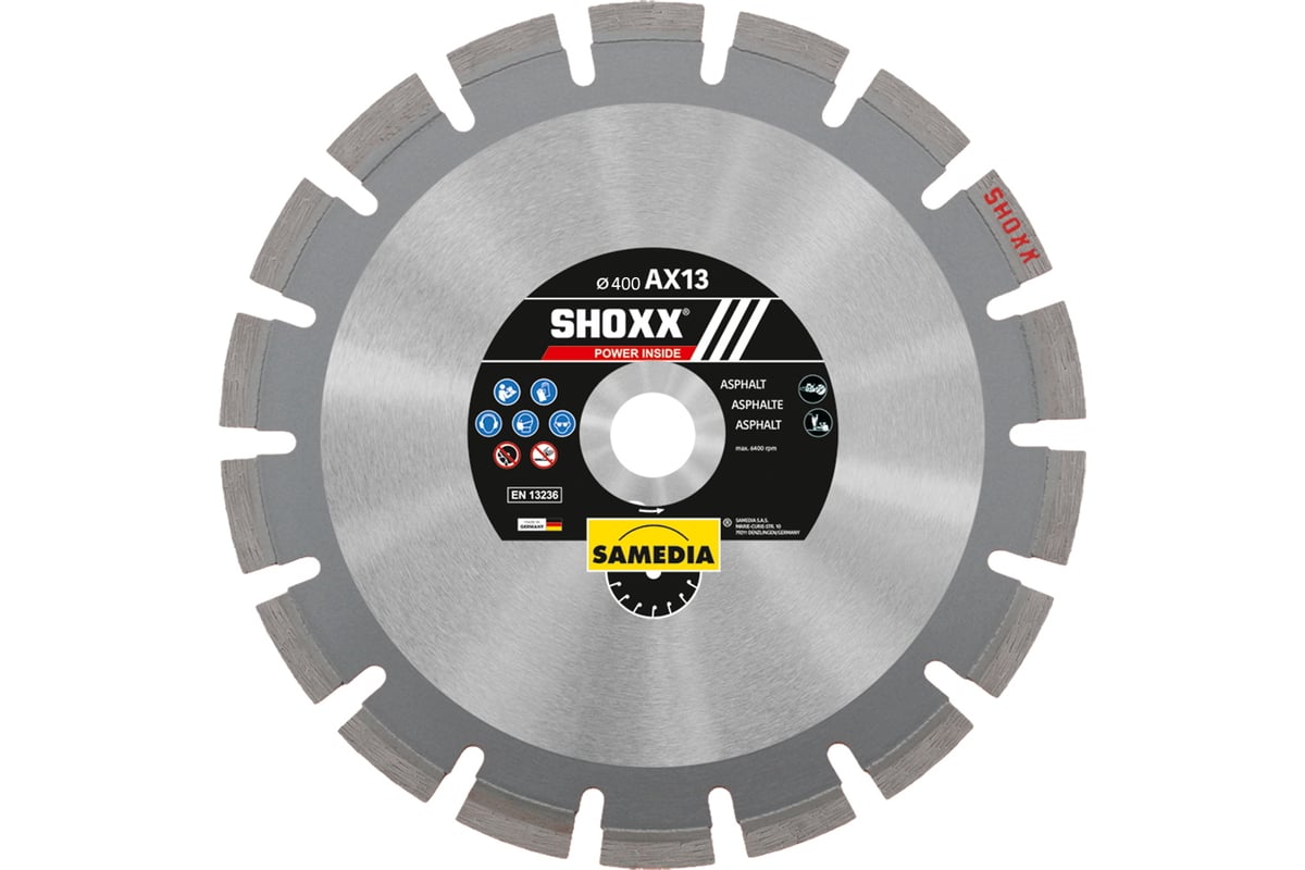 Диск для резки асфальта SHOXX AX13 (400х25.4 мм; 24 сегмента) SAMEDIA 310341