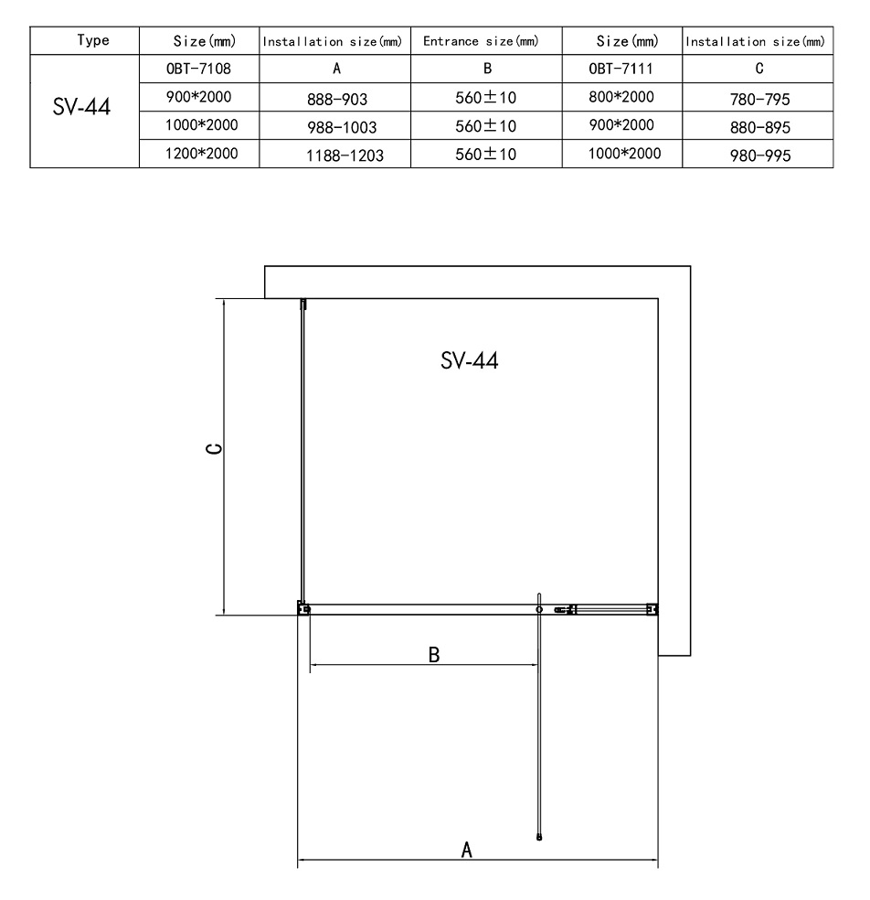 Душевой уголок RGW Stilvol SV-44 120x80, хром, прозрачное