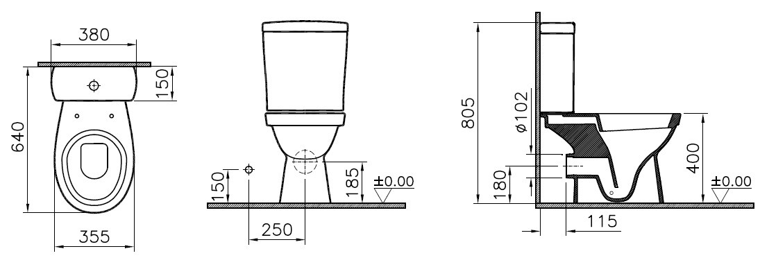 Унитаз компакт Norm Eisberg Duroplast 9844B099-7202