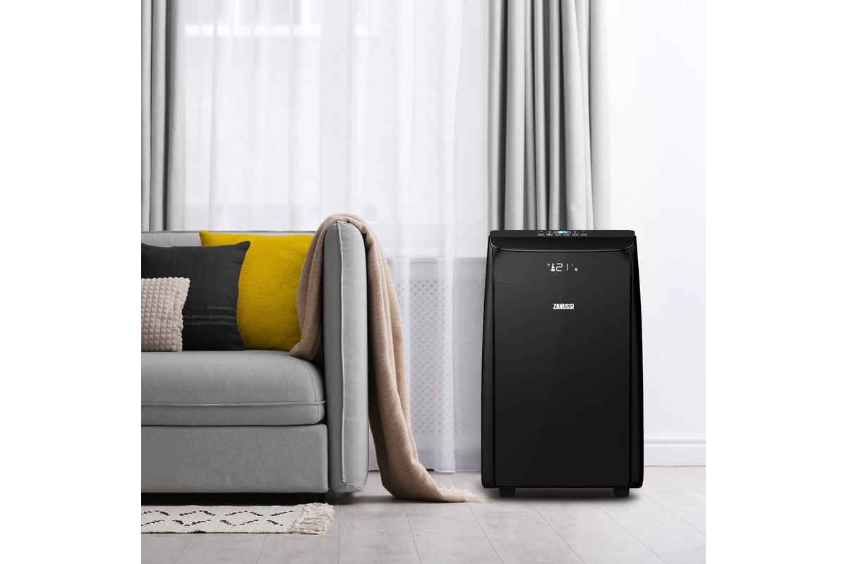 Мобильный кондиционер Zanussi Massimo Solar Black ZACM-12 NYK/N1 Black НС-1474869