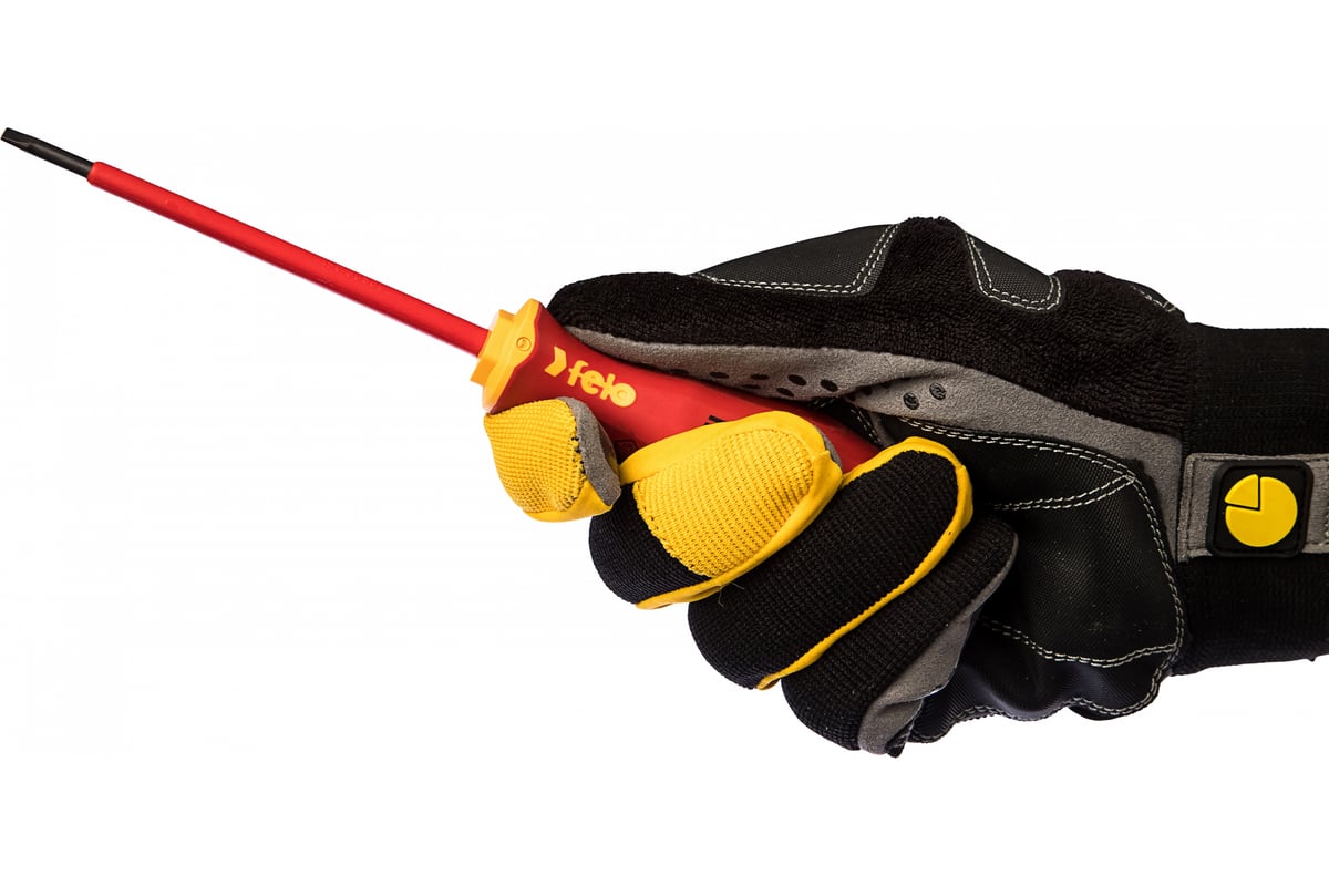 Диэлектрическая отвертка Felo Ergonic 4,0х0,8х100 плоская шлицевая 41304090