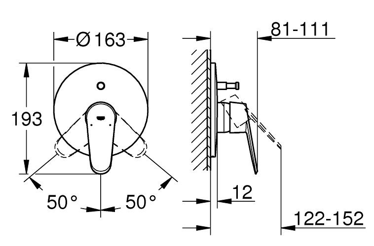 Смеситель для ванны Grohe Eurodisc Cosmopolitan 19548LS2 внешняя часть