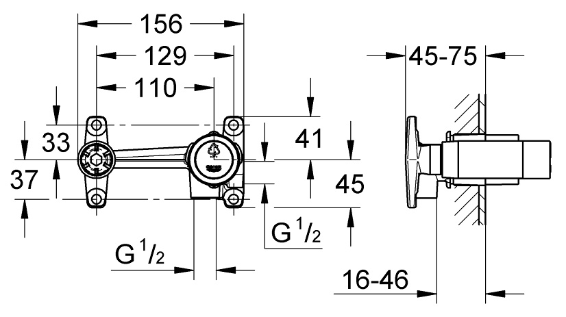 Скрытая часть смесителя Grohe 32635000