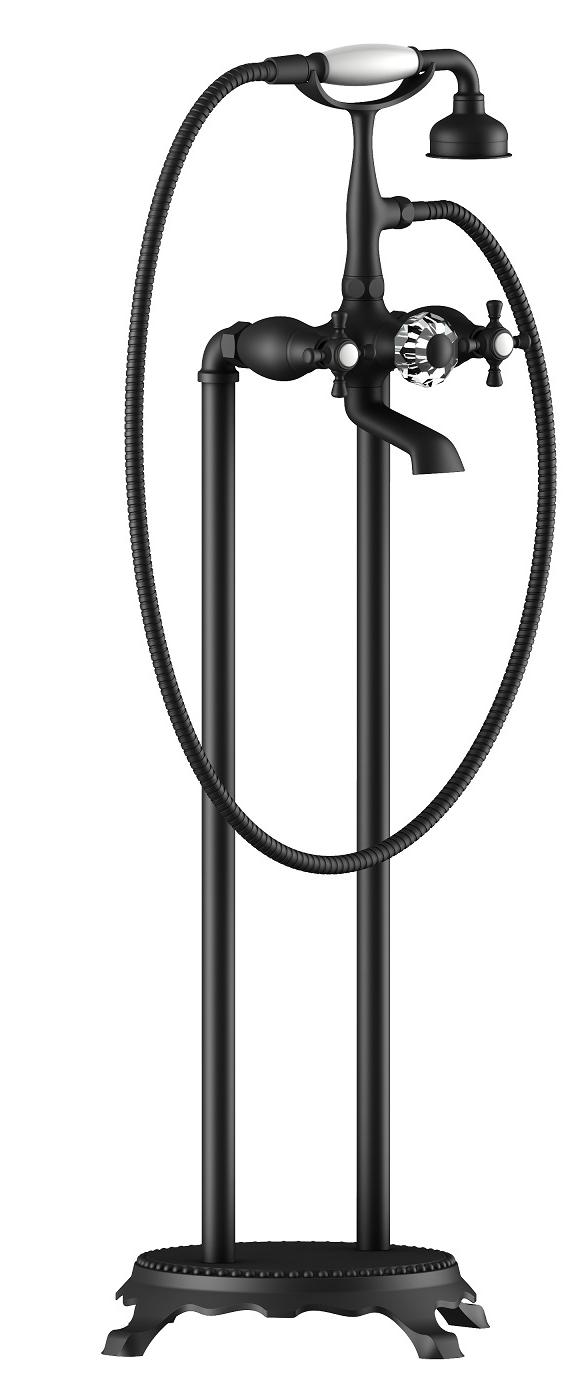 Напольный смеситель Timo Nelson 1900/03Y-CR с душем, черный матовый