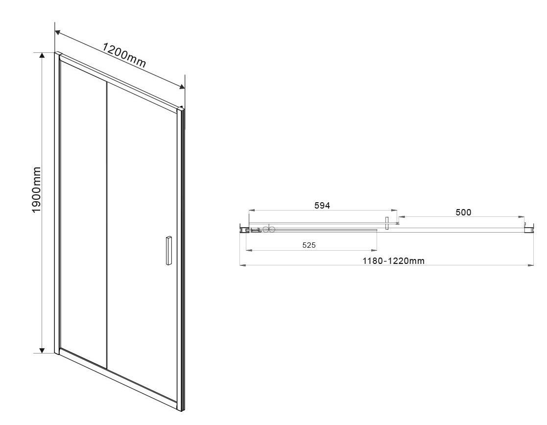 Душевая дверь Vincea Garda 120x190 VDS-1G120CH хром, шиншилла