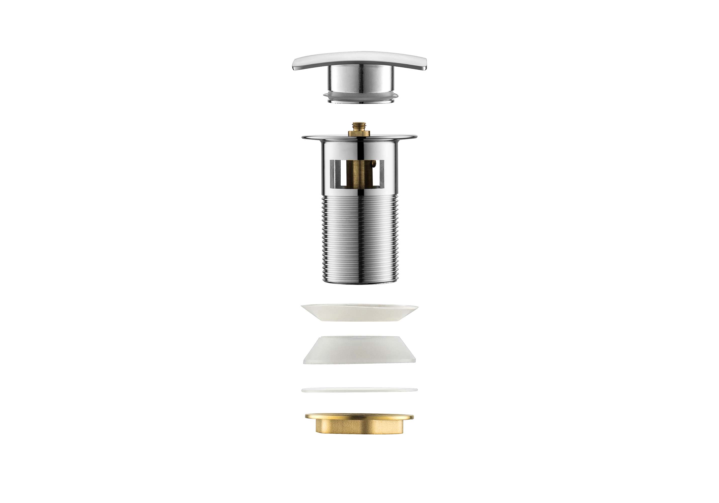 Донный клапан Aquatek AQ6004CR с переливом, Click-clack, хром