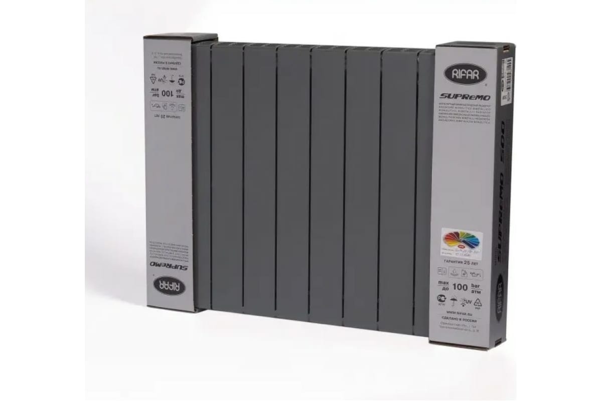 Радиатор Rifar SUPReMO 500x10 секций НП правый VR Титан S500-10VR/7012