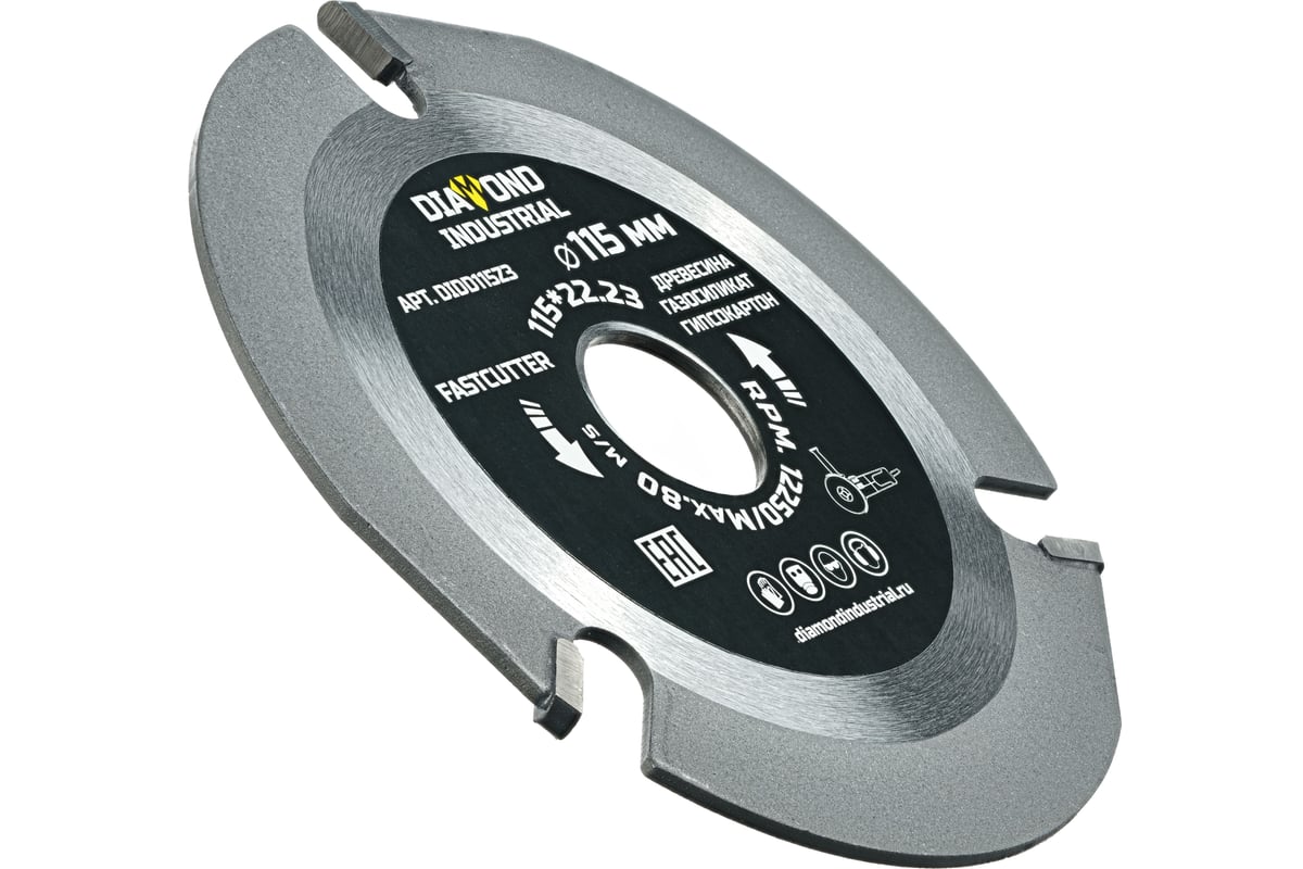 Диск пильный по дереву FastCutter 115х22.23 мм, 3T для УШМ Diamond Industrial DIDD115Z3
