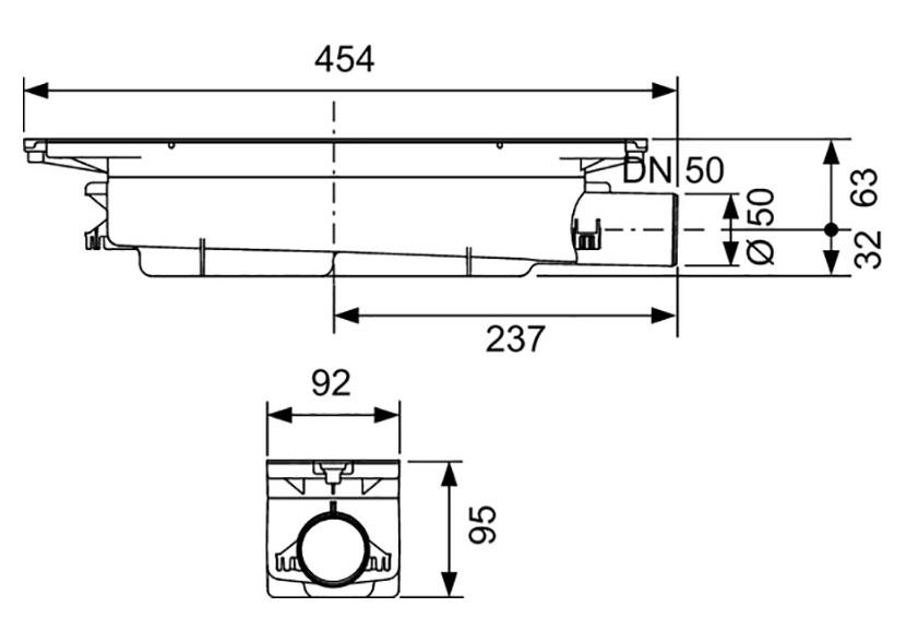 Сифон TECEdrainprofile 673002 DN50, боковой слив