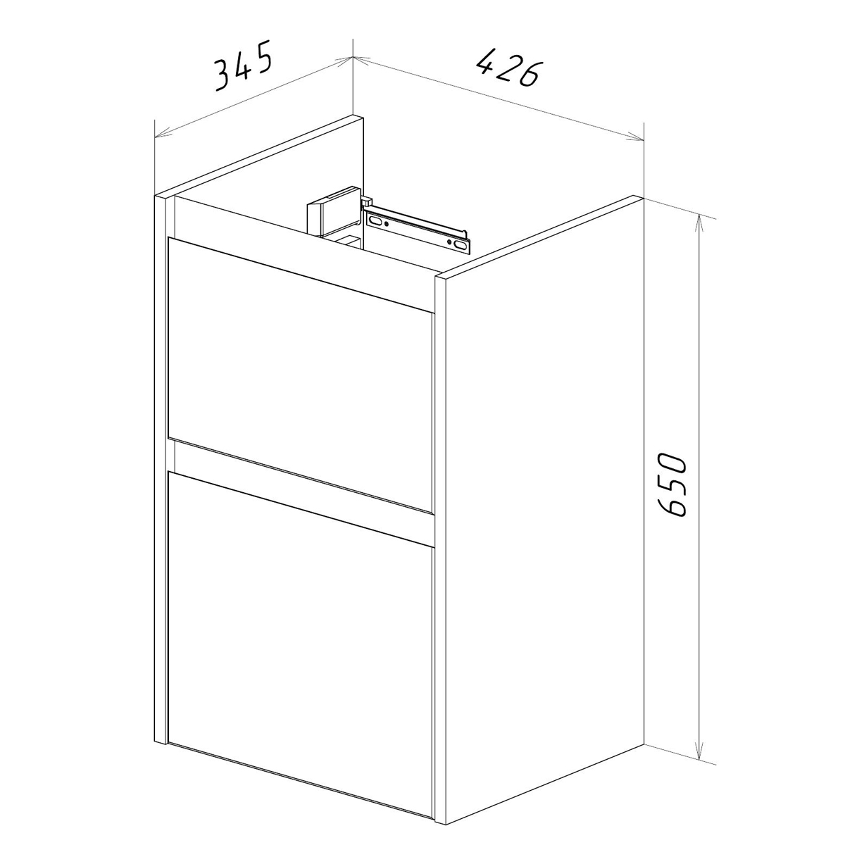 Мебель для ванной Lemark Combi 45 см белый глянец/черный