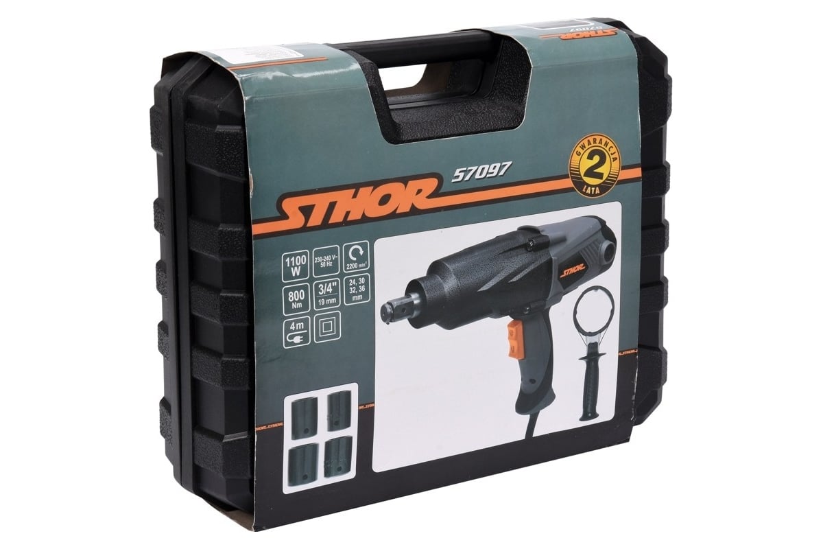 Сетевой ударный гайковерт Sthor 3/4", 800 Нм 57097