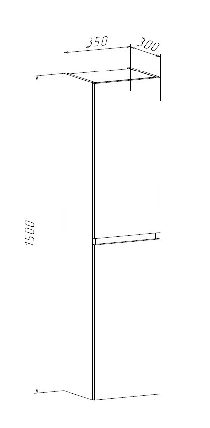 Шкаф пенал Руно Бари 35 см крафт дуб, 00-00001388