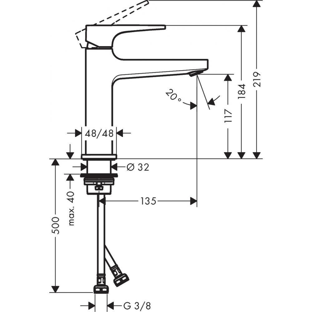 Смеситель для раковины Hansgrohe Metropol 32507670 с донным клапаном, матовый черный